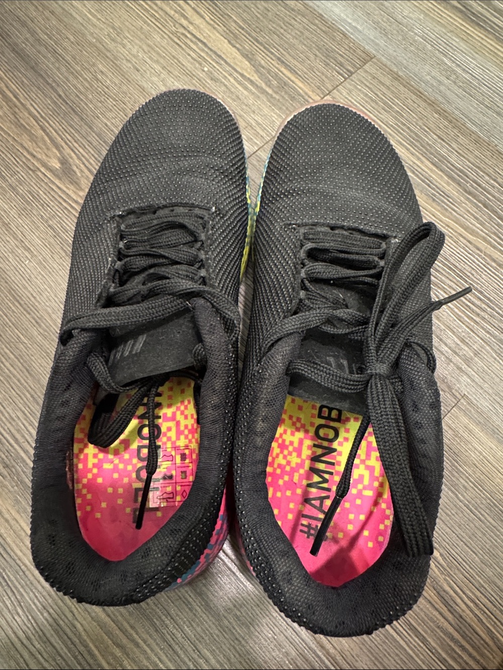NOBULL Black Women's Training Shoes with Pink Pixel Insole